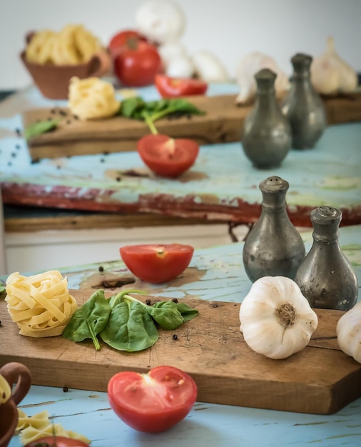 Stoły z produktami na warsztatach